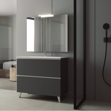 Mueble baño con patas GRANADA 2C con lavabo integrado - Visobath